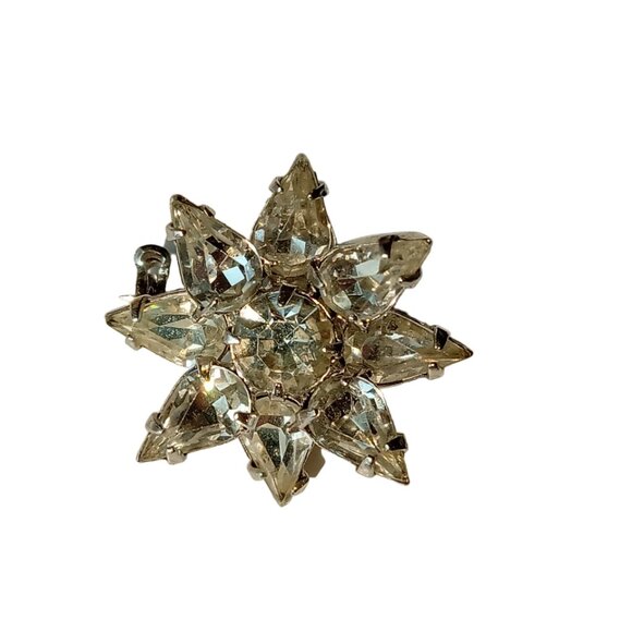Vintage Snowflake Style Rhinestone Pin, Brooch - Picture 8 of 12